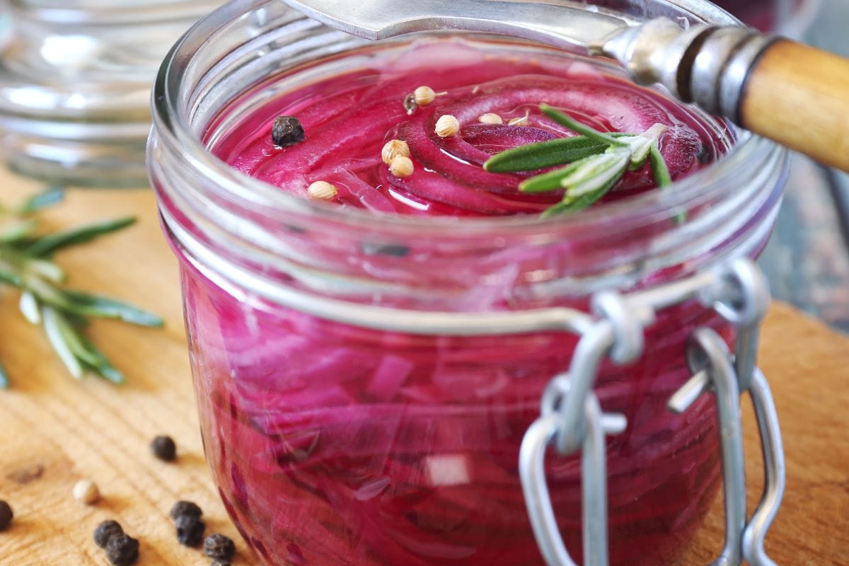 Pickled Red Onions for Trail Lunches